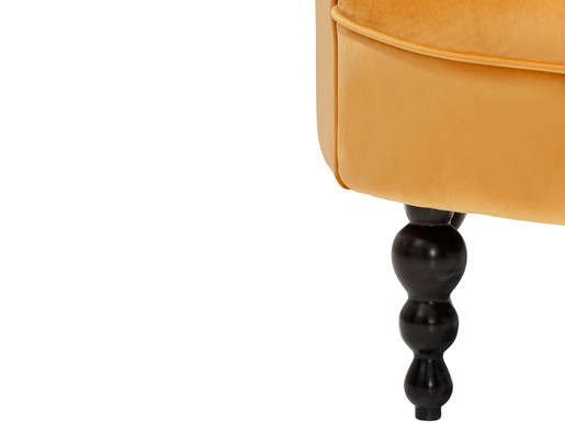 Sessel BASTIAN mit Samtbezug in goldfarben, Sitzhöhe 45 cm
