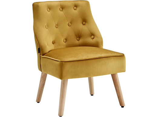 2er-Set Sessel EDDA mit Samtbezug in gold, Sitzhöhe 42 cm