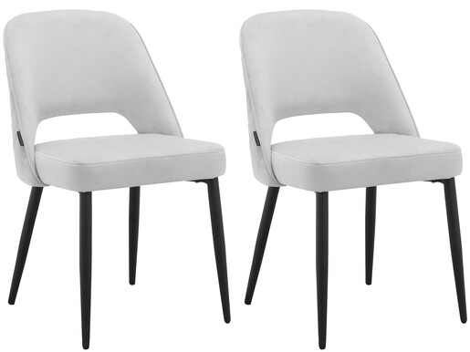 Esszimmerstuhl Katy (Set, 2 St), Bezug in Samtoptik, Metallgestell, Sitzhöhe 48,5 cm in grau