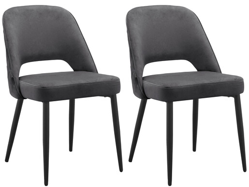 Esszimmerstuhl Katy (Set, 2 St), Bezug in Samtoptik, Metallgestell, Sitzhöhe 48,5 cm in anthrazit