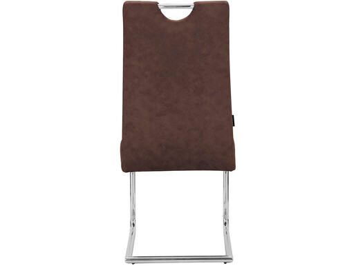 Freischwinger Chen (Set, 2 St), Esszimmerstuhl, Mikrofaser-Bezugstoff mit Büffellederoptik, Metallgestell, Sitzhöhe 47,5 cm in braun
