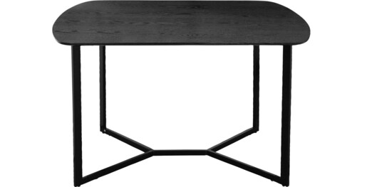 Esstisch Lean mit Gestell aus Metall schwarz, Tischplatte in Holzoptik, Höhe 76 cm Breite 140 cm