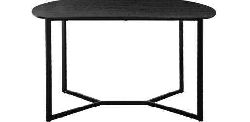 Esstisch Lean mit Gestell aus Metall schwarz, Tischplatte in Holzoptik, Höhe 76 cm Breite 140 cm