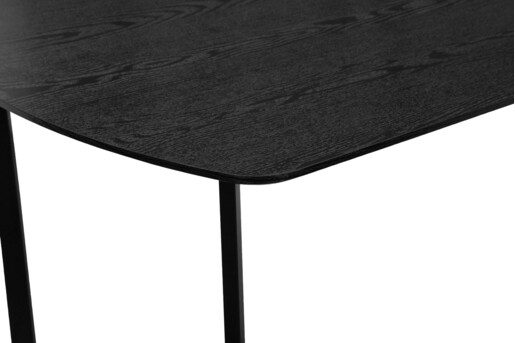 Esstisch Lean mit Gestell aus Metall schwarz, Tischplatte in Holzoptik, Höhe 76 cm Breite 140 cm