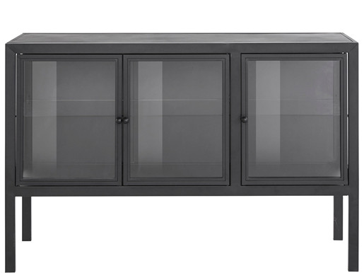 3-trg. Sideboard ARIES Metall mit Glastüren, 139 cm breit