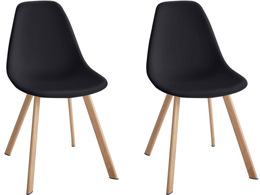 Modernes 2er-Set Stühle VENUS aus Kunststoff in Schwarz