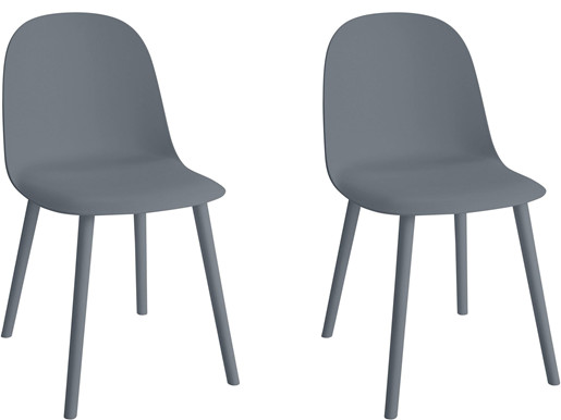 Modernes 2er-Set Stühle SCOTT aus Kunststoff in grau