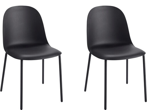 2er-Set Stühle BONITA aus Kunststoff und Metall in schwarz