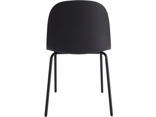Bran 2er-Set Stühle aus Kunststoff und Metall in schwarz