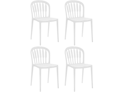 4er-Set Stühle LAERKE aus Kunststoff in weiß