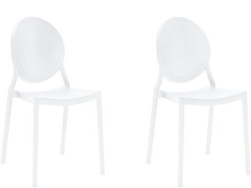 2er-Set Stühle WILMA aus Kunststoff in weiß