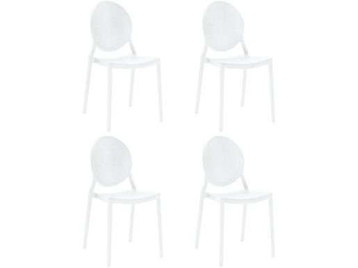 4er-Set Stühle WILMA aus Kunststoff in weiß