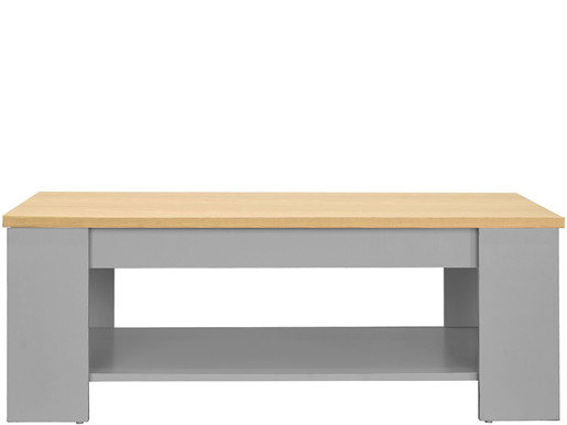 Couchtisch EMILY mit herausziehbarer Tischplatte, grau/Eiche