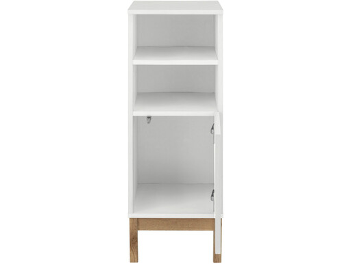 Unterschrank Lilly Breite 30 cm, Höhe 85,5 cm, mit Push-to-open Funktion in weiß/eiche