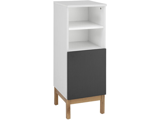 Unterschrank Lilly Breite 30 cm, Höhe 85,5 cm, mit Push-to-open Funktion in weiß/anthrazit/eiche