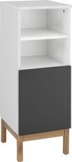 Unterschrank Lilly Breite 30 cm, Höhe 85,5 cm, mit Push-to-open Funktion in weiß/anthrazit/eiche
