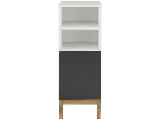 Unterschrank Lilly Breite 30 cm, Höhe 85,5 cm, mit Push-to-open Funktion in weiß/anthrazit/eiche