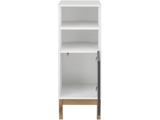 Unterschrank Lilly Breite 30 cm, Höhe 85,5 cm, mit Push-to-open Funktion in weiß/anthrazit/eiche