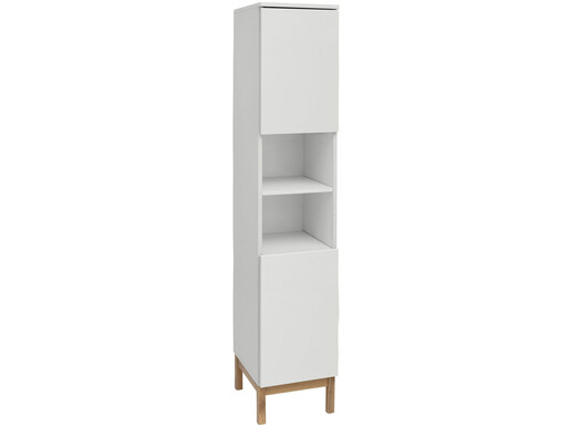 Hochschrank Lilly aus MDF in weiß/eiche Badeschrank