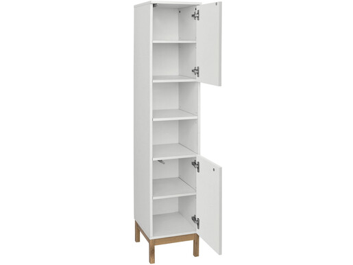 Hochschrank Lilly aus MDF in weiß/eiche Badeschrank