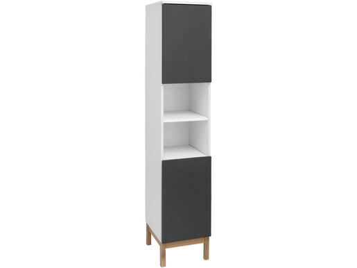 Hochschrank Lilly aus MDF in weiß/anthrazit/eiche Badeschrank
