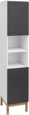 Hochschrank Lilly aus MDF in weiß/anthrazit/eiche Badeschrank