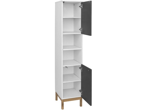 Hochschrank Lilly aus MDF in weiß/anthrazit/eiche Badeschrank