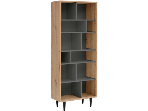 Standregal LAHANA mit 12 Fächern in eiche/anthrazit, 176 cm