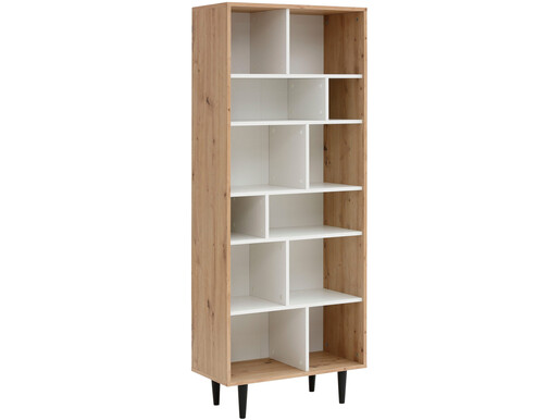 Standregal LAHANA mit 12 Fächern in eiche/weiß, 176 cm hoch