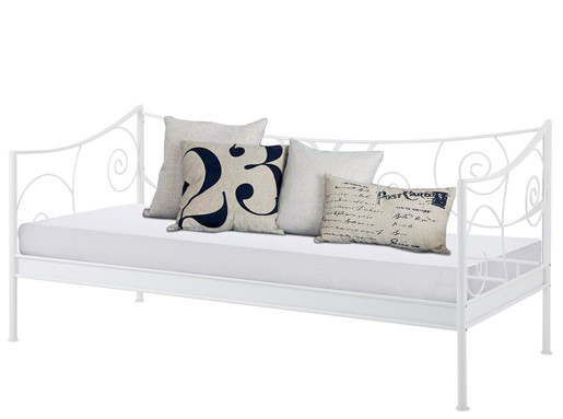 Tagesbett ROSE 90x200 cm in cremeweiß aus Metall