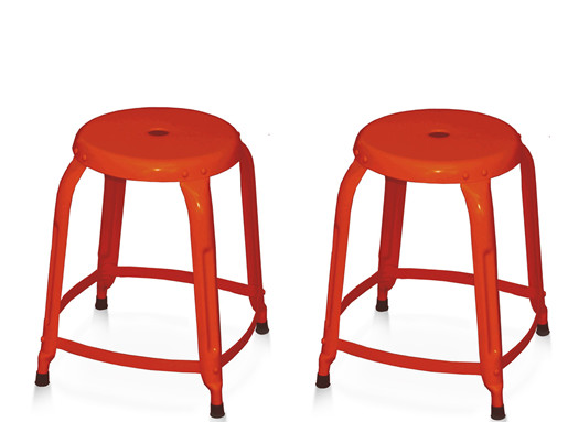 2er Hockerset IRONIQUE 46cm in rot
