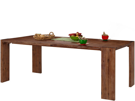 Esstisch MAGNUS aus Akazie massiv in braun, 220x100 cm