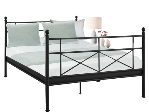Metallbett THORA in schwarz lackiert, 180x200 cm