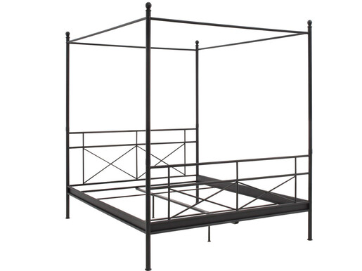 Himmelbett TESSA aus Metall in schwarz lackiert, 160x200 cm