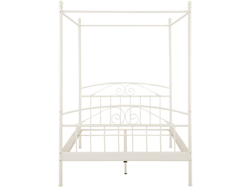 Himmelbett FLORENZ aus Metall in cremeweiß, 180x200 cm