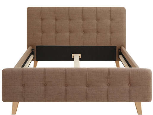 Polsterbett LIVIA 140x200 cm Polyester in cappucino