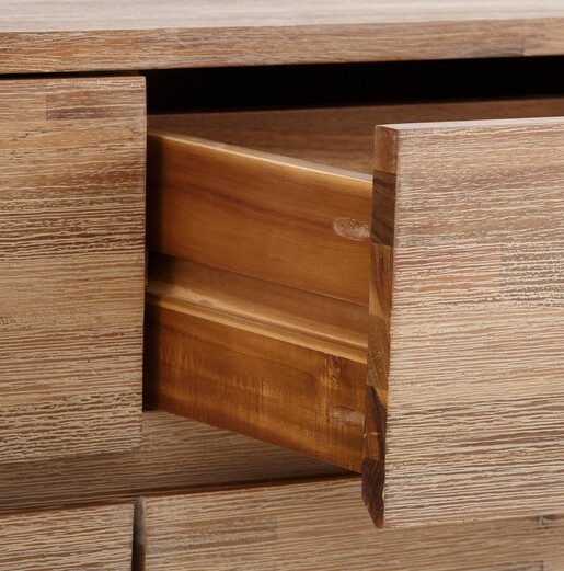 Sideboard WALDY 3-türig Akazienholz in hellbraun gebürstet