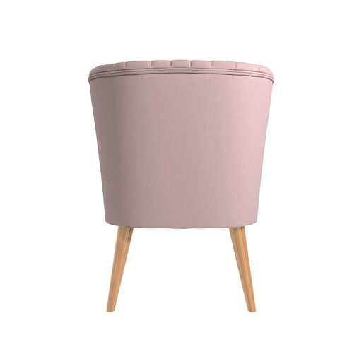 Polsterstuhl Brittany (1 St), Bezug aus Leinenstoff, Holzbeine, Sitzhöhe 48 cm in hellgrau in pink