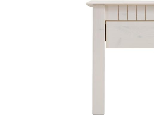 Couchtisch LENE aus Kiefer mit Schublade in weiß, 110 cm