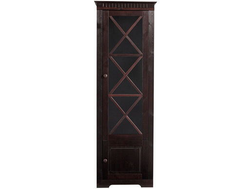 2-trg. Vitrine LENE aus Kiefer massiv in havana lackiert