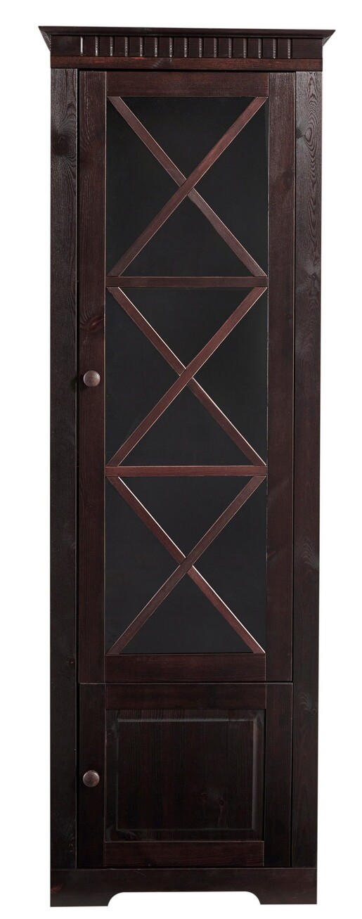 2-trg. Vitrine LENE aus Kiefer massiv in havana lackiert