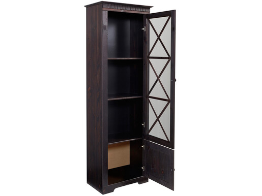 2-trg. Vitrine LENE aus Kiefer massiv in havana lackiert