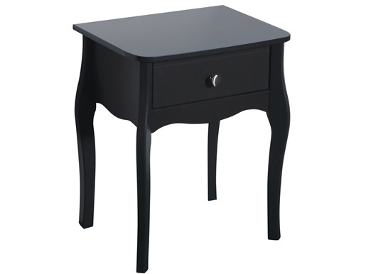 Nachttisch BAROQUE 1 Schublade aus MDF in schwarz