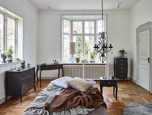 Nachttisch BAROQUE 1 Schublade aus MDF in schwarz