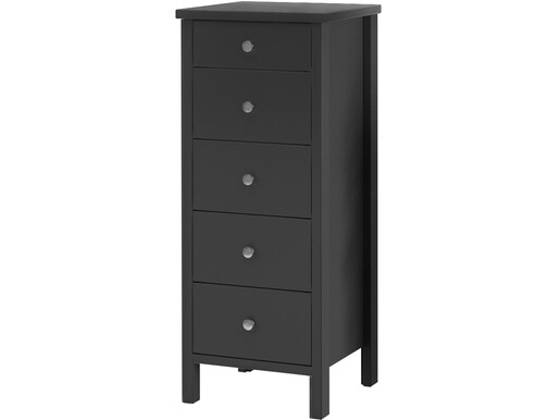 Kommode TICO 5 Schubladen aus MDF in schwarz