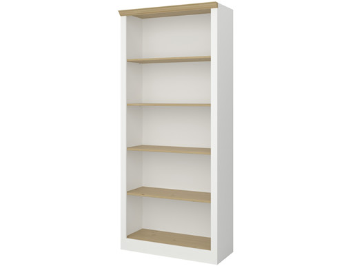 Bücherregal LORCA aus MDF in weiß/natur, Höhe 189 cm