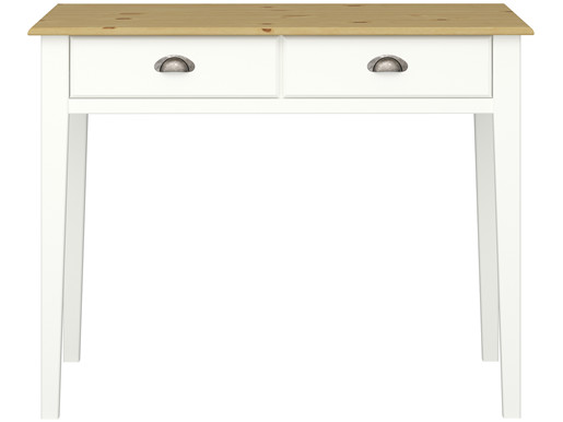 Schreibtisch LORCA mit 2 Schubladen, MDF in weiß/natur