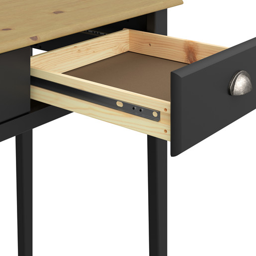 Schreibtisch LORCA mit 2 Schubladen in schwarz/natur