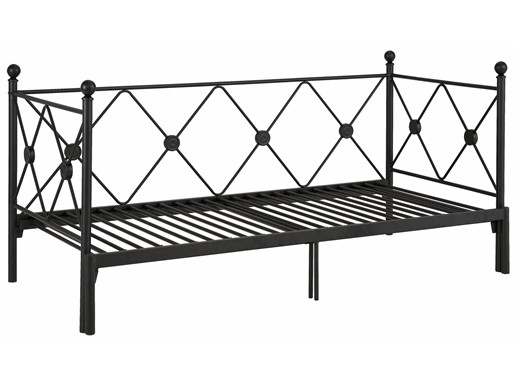 Daybett JOSIE 90/180x200 cm aus Metall in schwarz lackiert