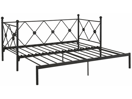 Daybett JOSIE 90/180x200 cm aus Metall in schwarz lackiert